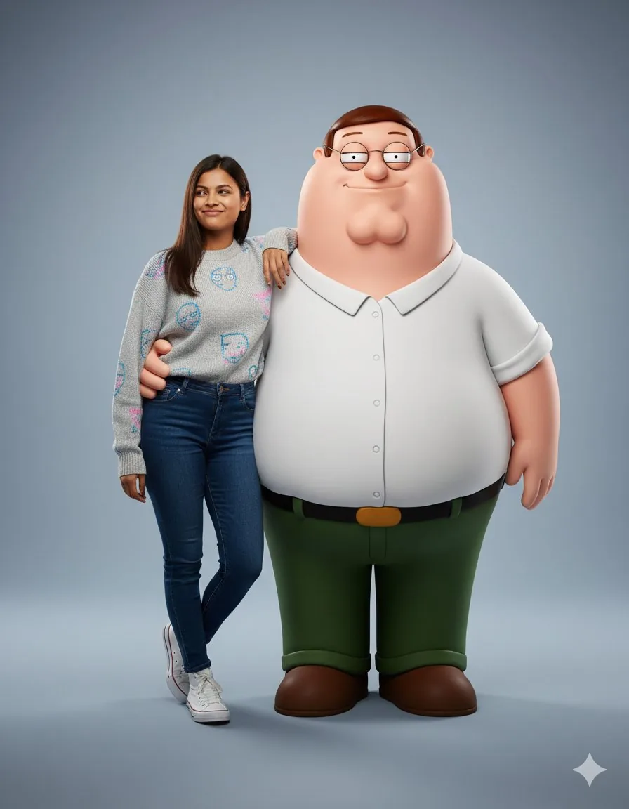 Hyper-realistic Portrait with Family Guy 3D Characters reference