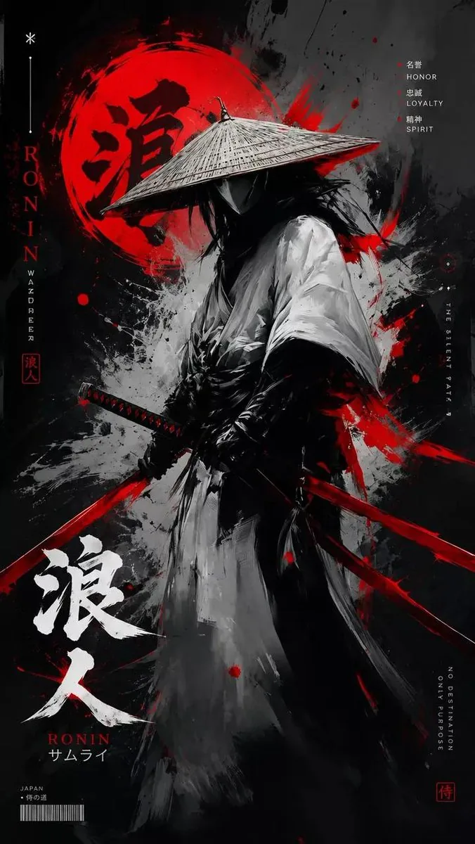 Dark Samurai Ink Wash Poster reference
