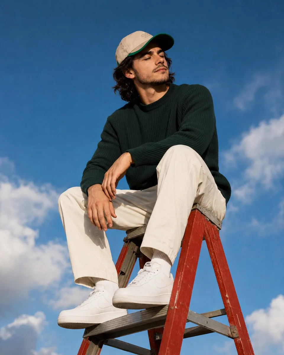 Outdoor Lifestyle Portrait on Ladder reference