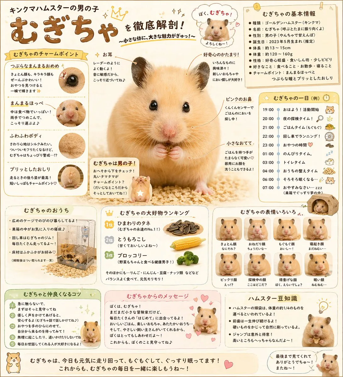 Cute Japanese Hamster Infographic reference