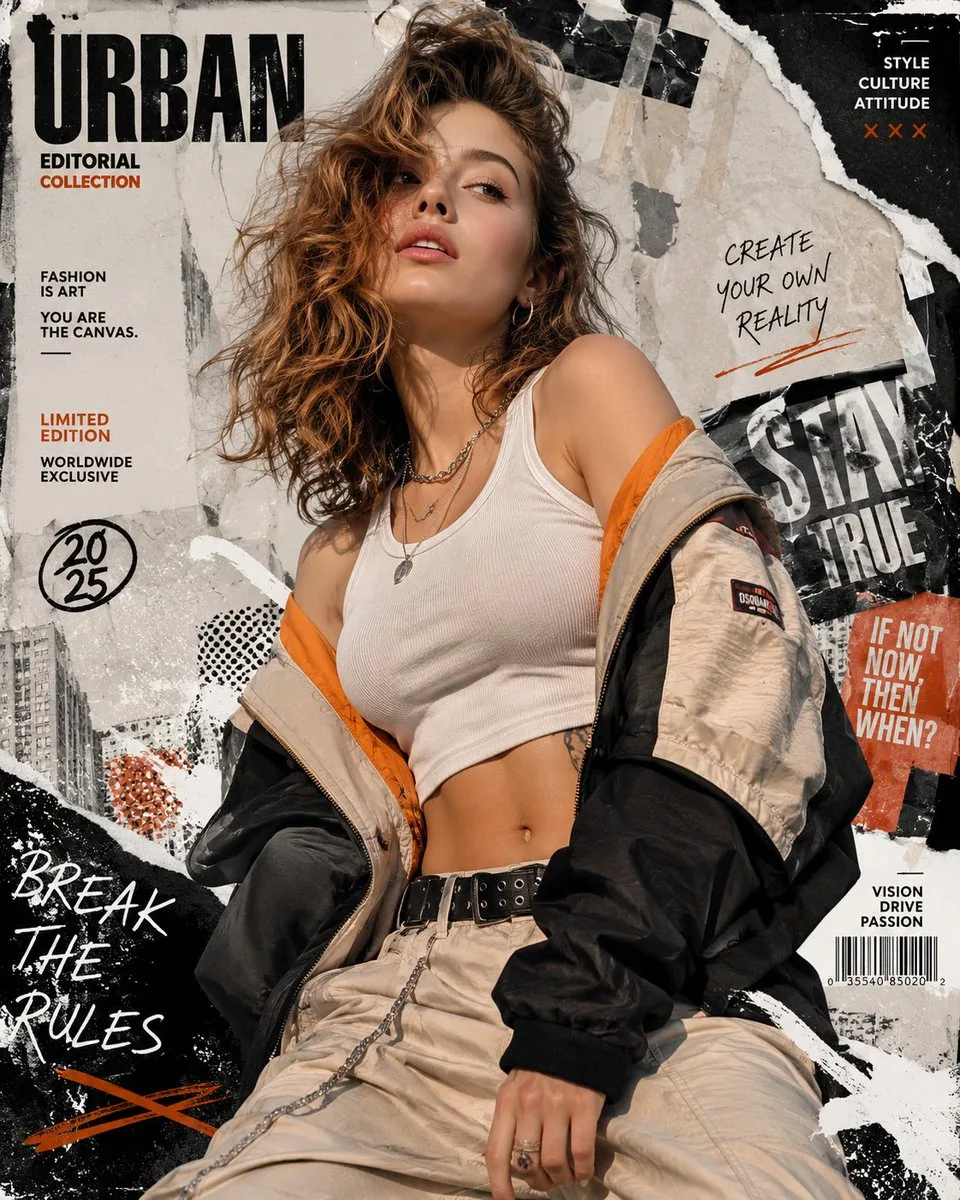 Urban Fashion Editorial Collage Poster reference
