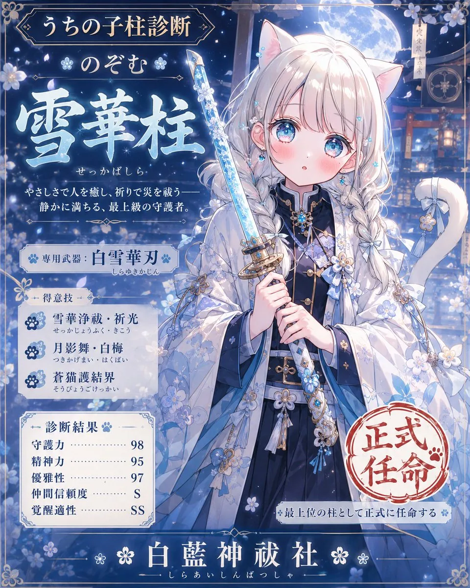 Snow Flower Hashira Diagnosis Poster reference