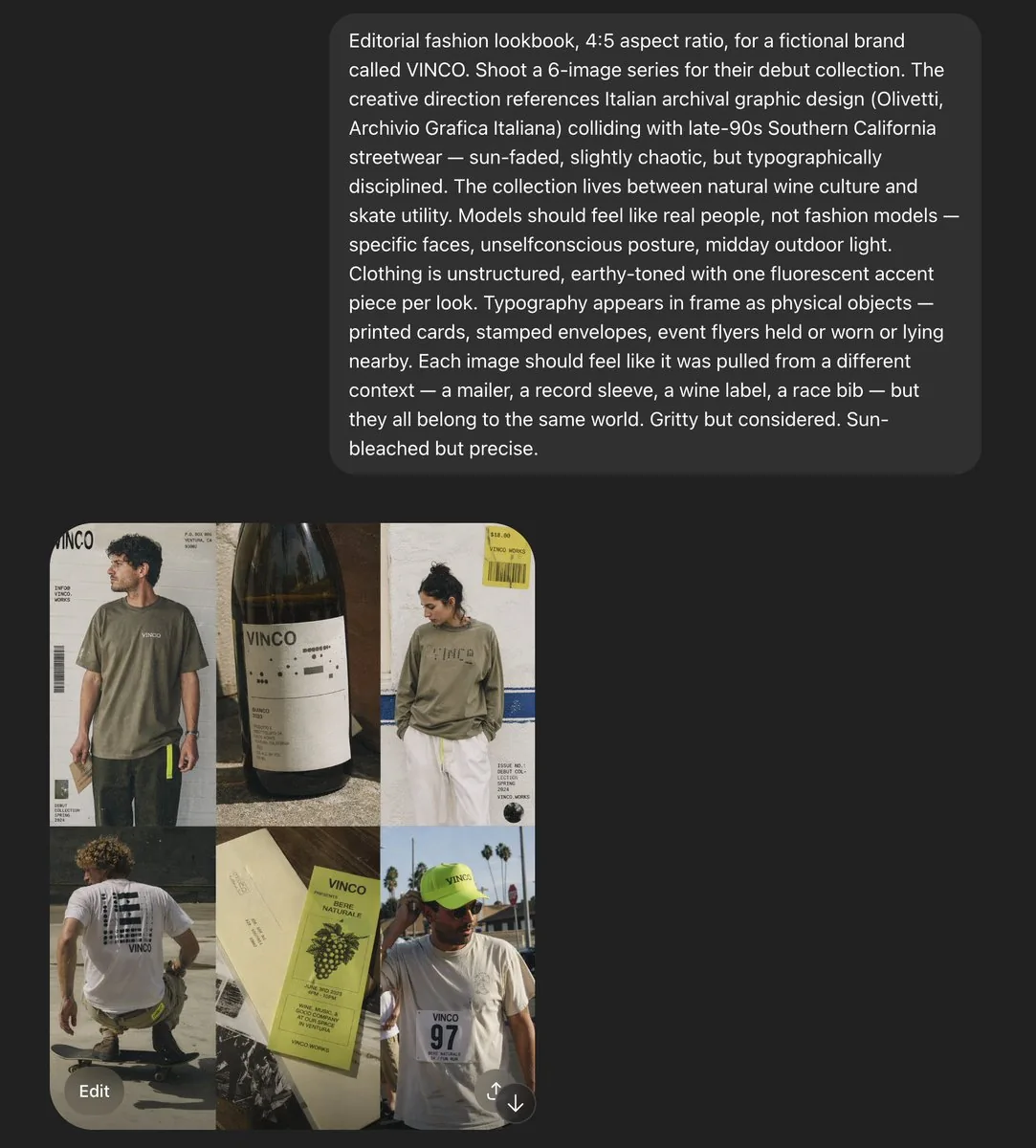 VINCO Editorial Moodboard Screenshot reference
