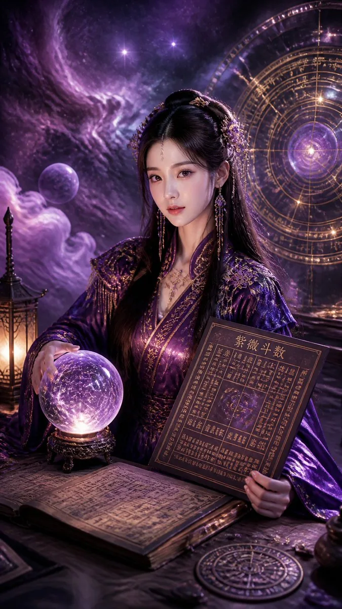 Cyberpunk Hanfu Mystic Diviner reference
