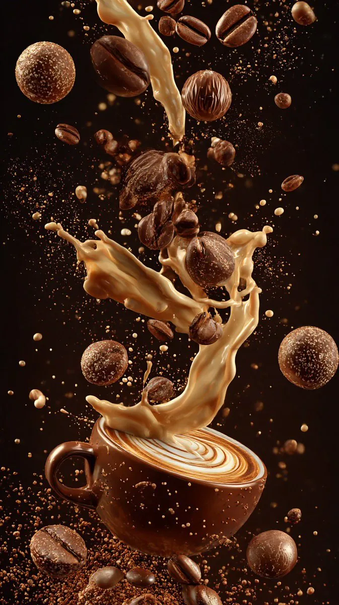 Ultra-Cinematic Coffee Splash Photography reference