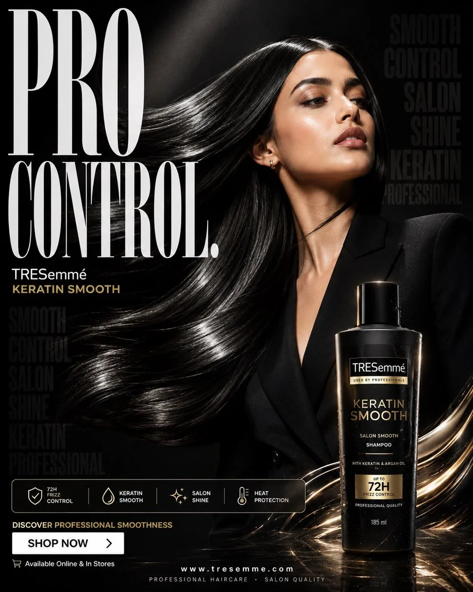 Luxury Keratin Shampoo Ad reference