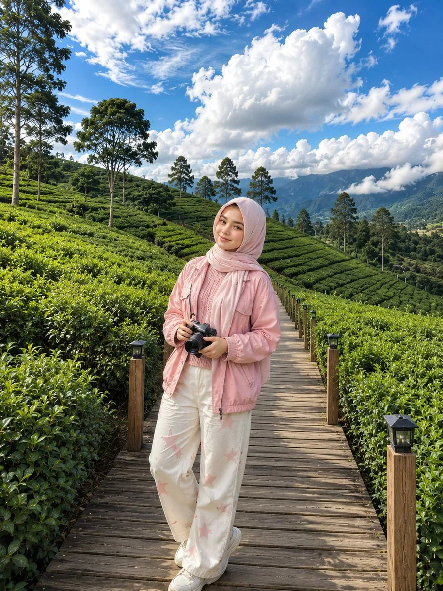 Korean Tea Plantation Portrait reference