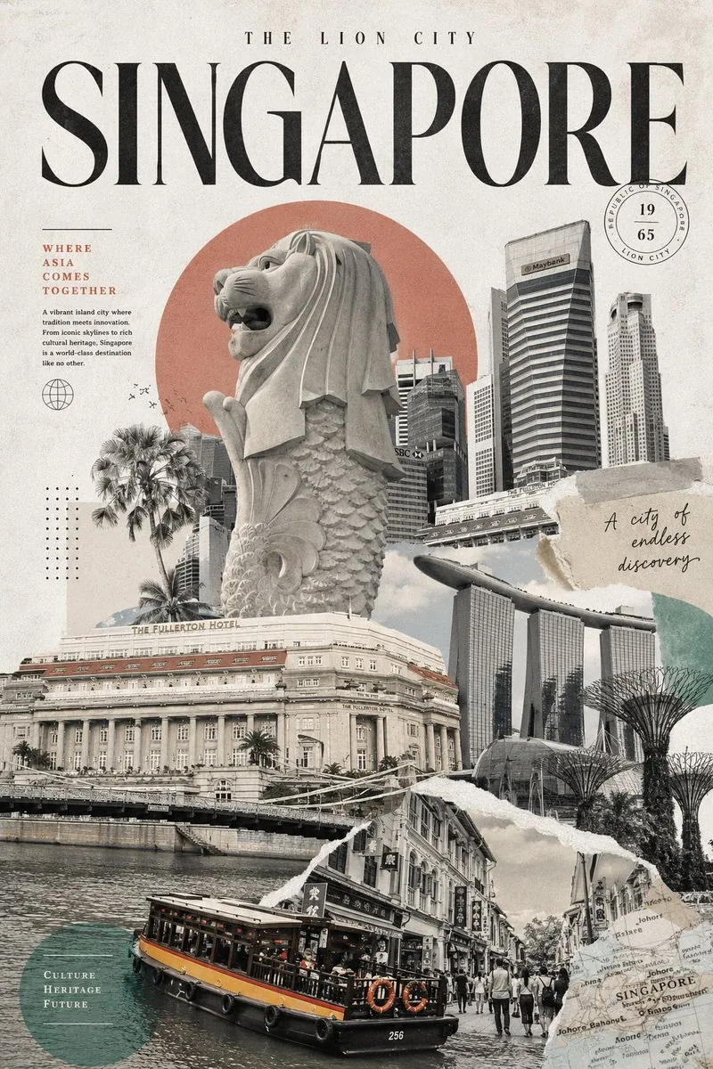 Retro Inspired Travel Collage Poster reference