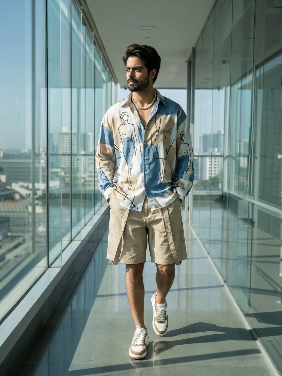 Modern Urban Editorial Portrait of a Man reference