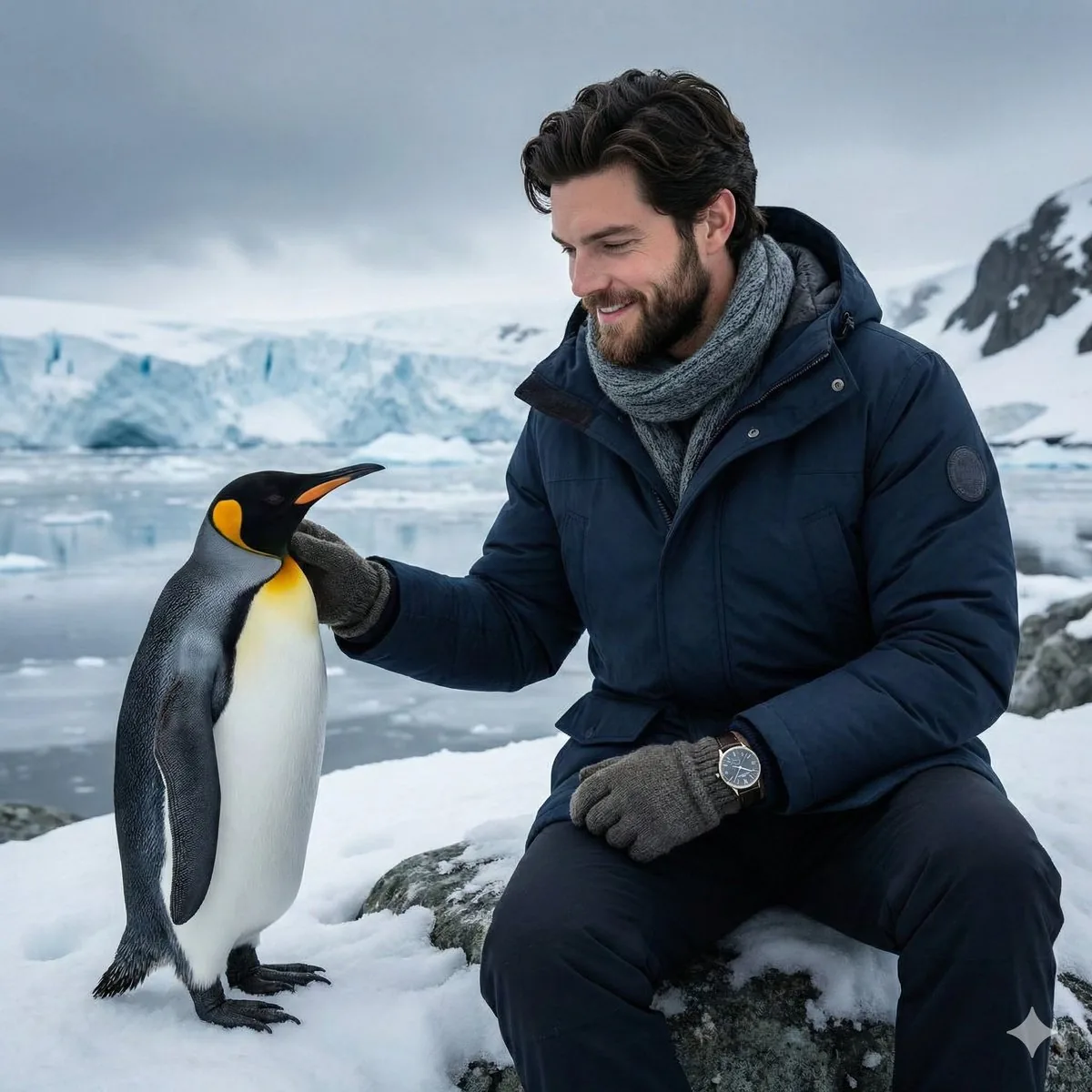 Antarctic Penguin Encounter Photograph Prompt reference