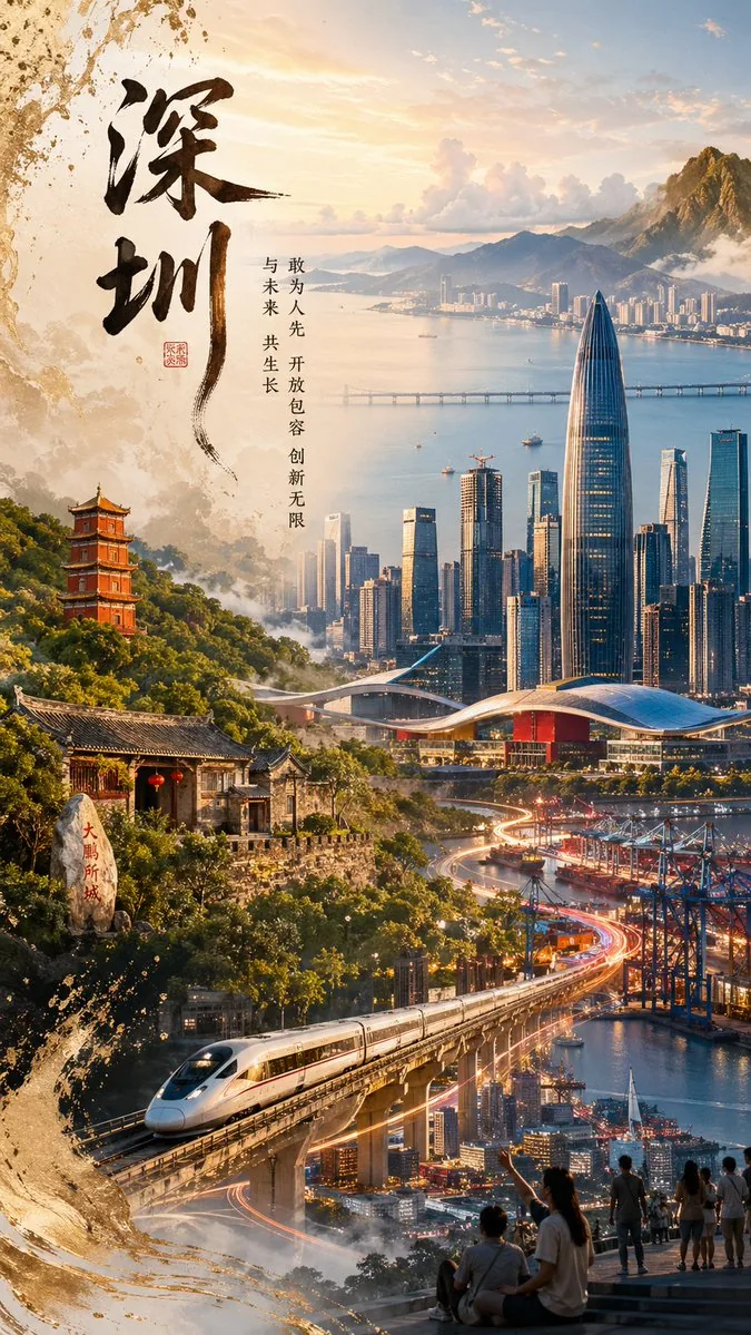 Shenzhen Heritage Futuristic Poster reference