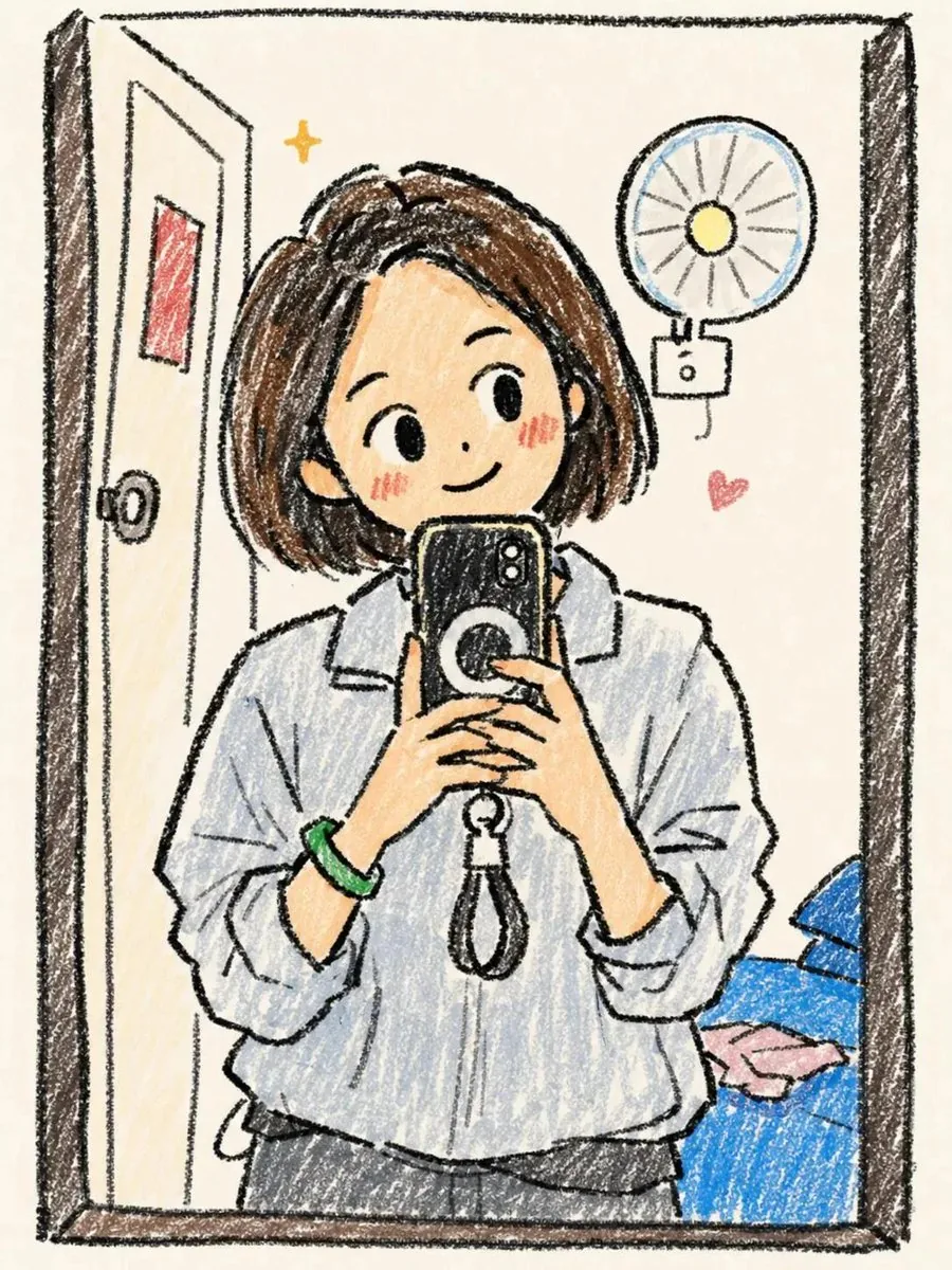 Hand-Drawn Chibi Girl Illustration reference