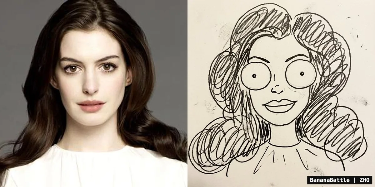 Naive doodle-style subject illustration reference