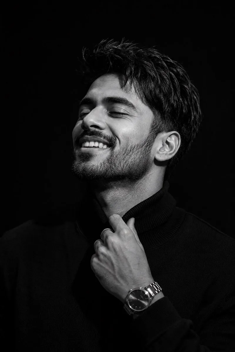 Monochrome Editorial Cinematic Portrait - Nano Banana Pro AI Prompt for Profile / Avatar reference