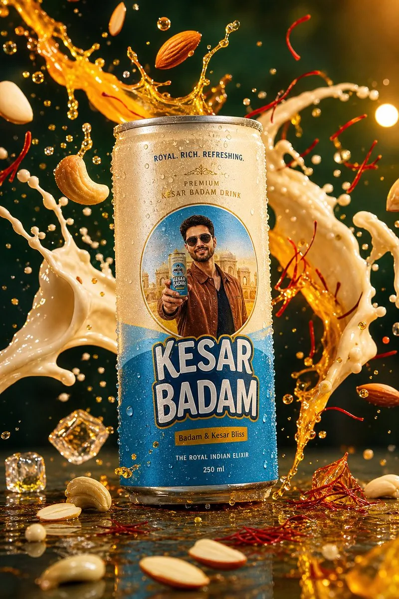 Kesar Badam Beverage Photography reference