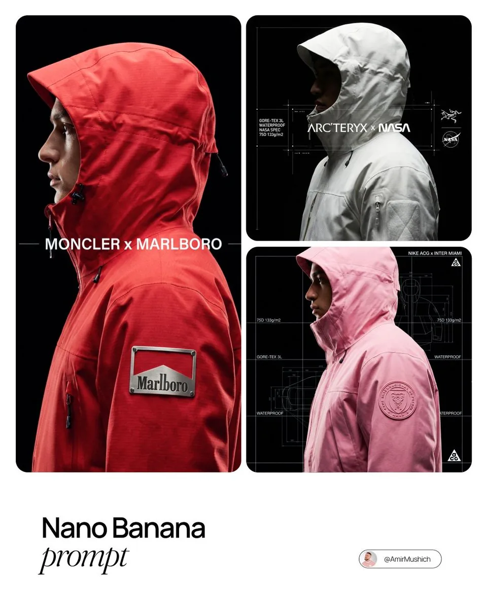 Technical Outerwear Campaign Poster Generation Prompt reference