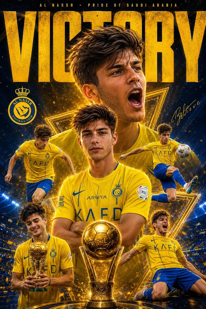 Dynamic Football Victory Poster reference