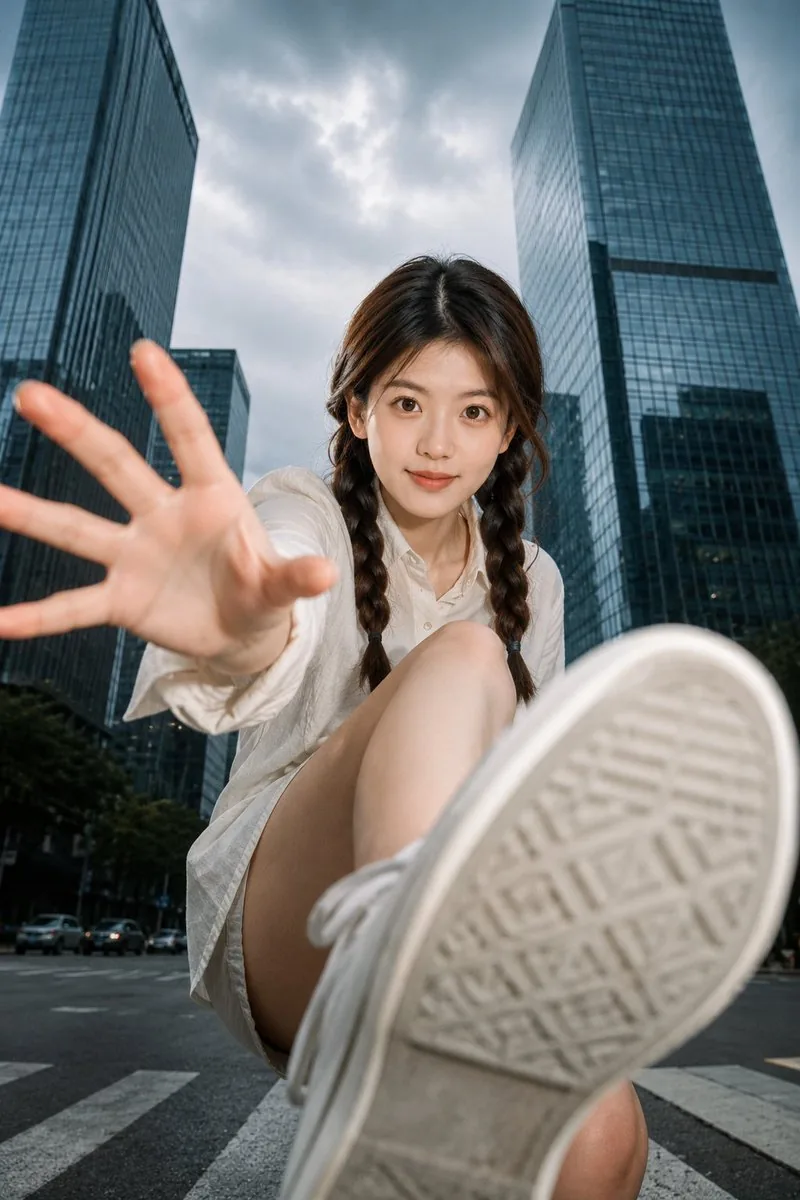 Ultra-Wide Urban Sneaker Portrait reference