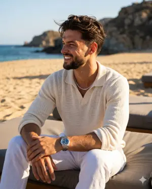 Summer Beach Editorial Portrait - Nano Banana Pro AI Prompt for Product Marketing