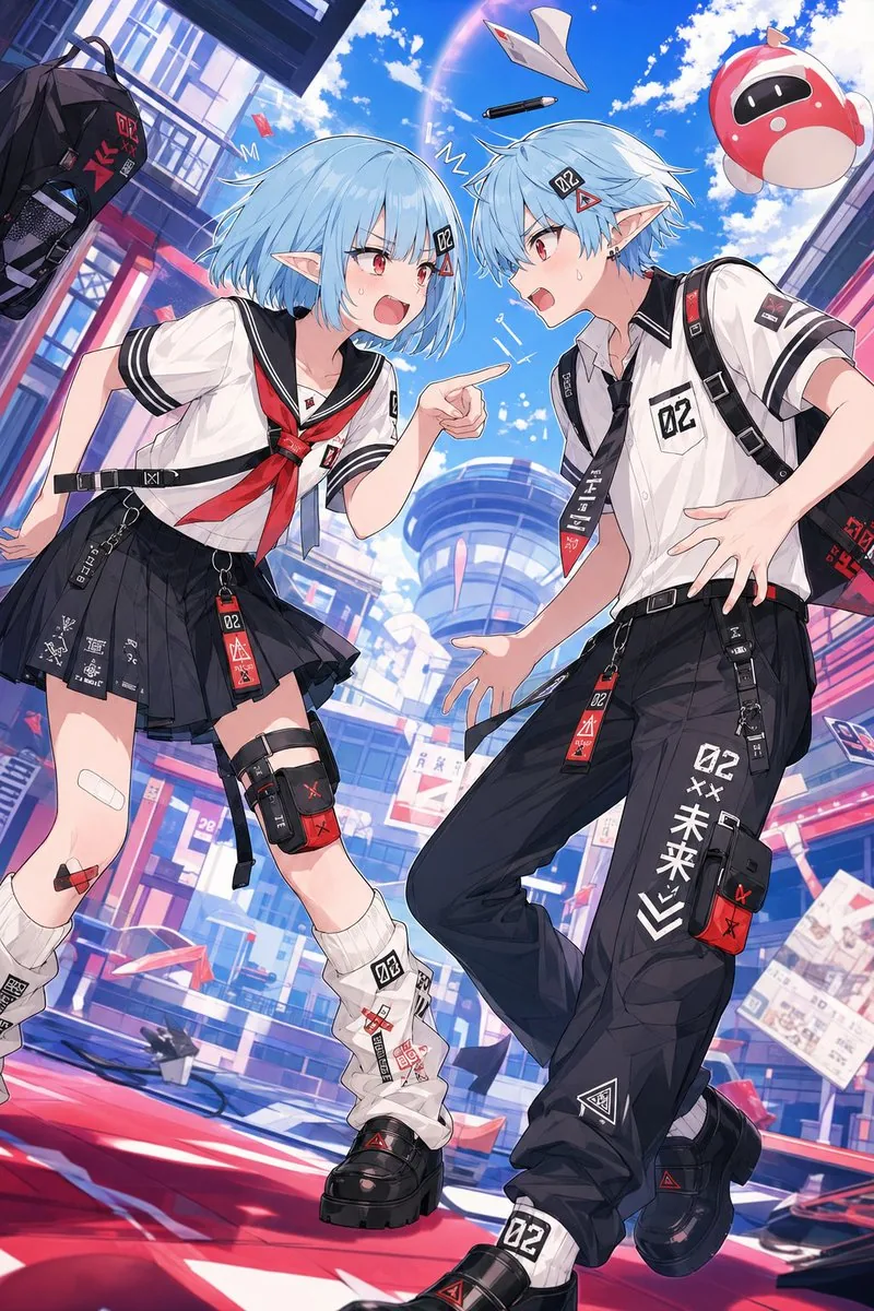Retro Anime Gender Swap Visual reference