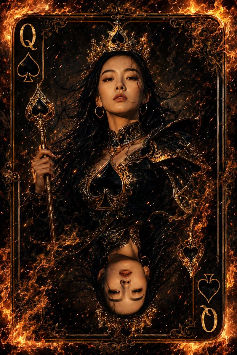 Queen of Spades Fantasy Playing Card reference