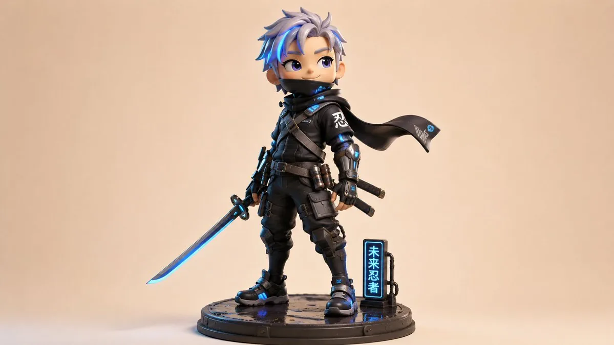 Chibi Cyber Ninja Figurine reference
