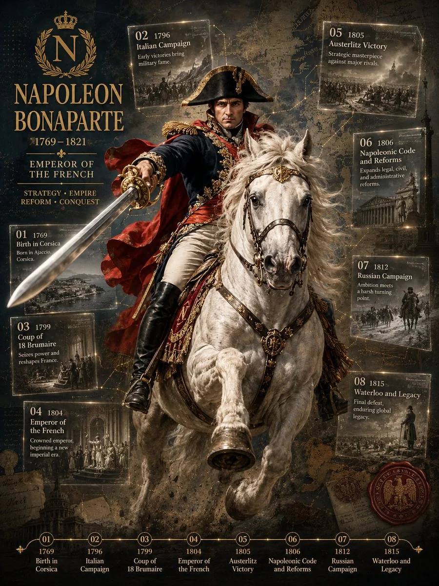 Napoleon Historical Timeline Poster reference