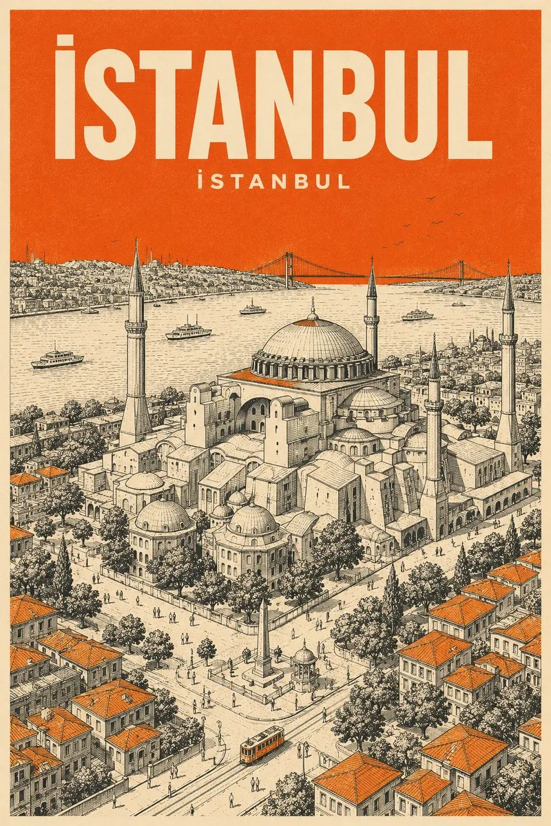 Minimalist Mid-Century Travel Poster reference