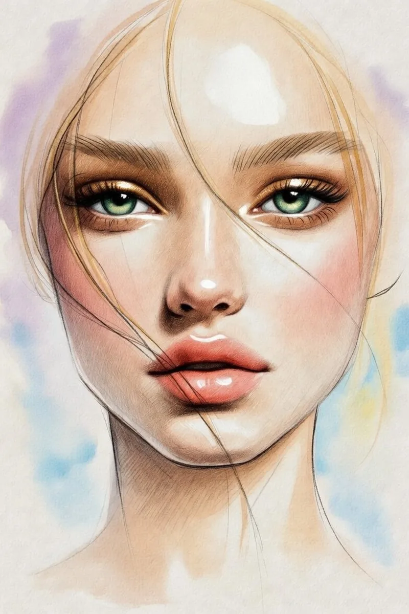 Minimalist Pencil Sketch Portrait reference