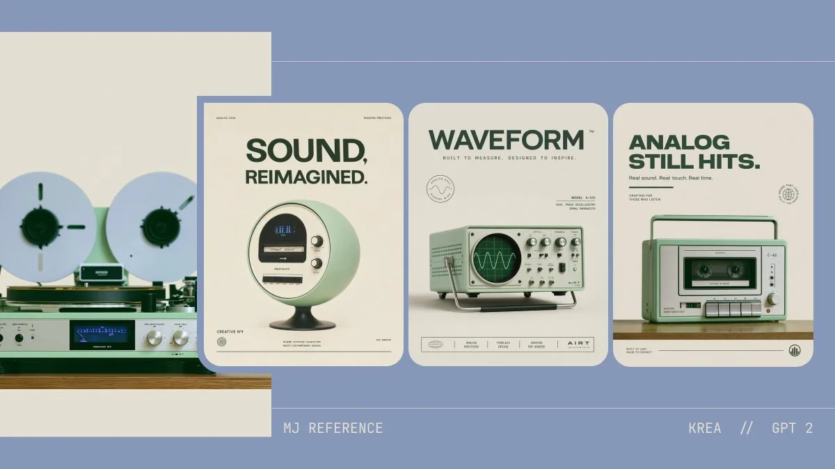 Retro Audio Concept Poster Board reference