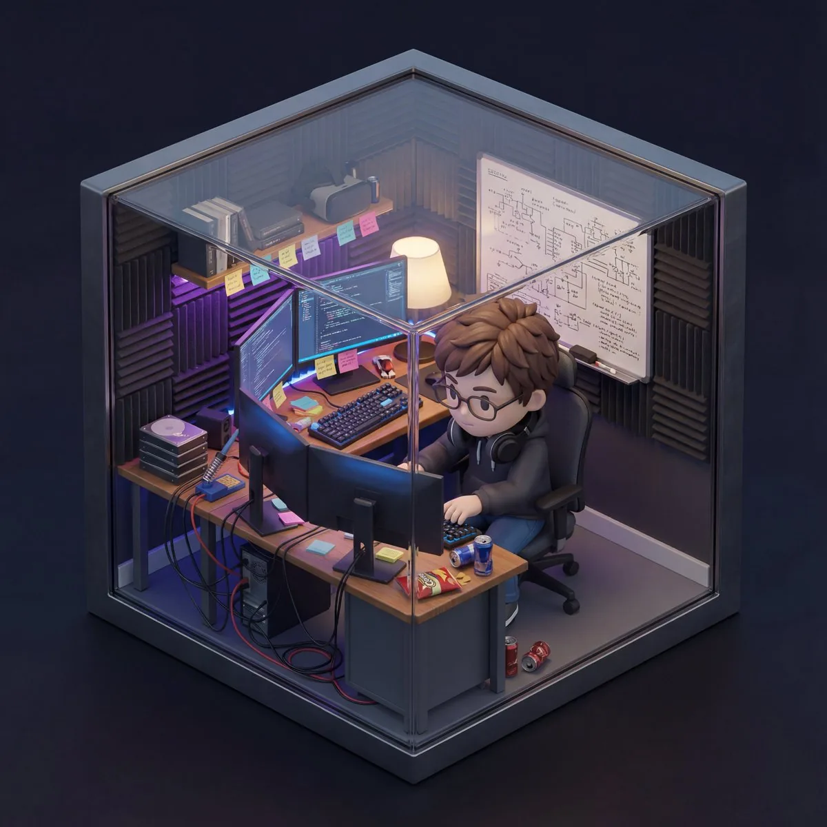 Isometric 3D Miniature Room with Chibi Character Prompt - Nano Banana Pro AI Prompt for Profile / Avatar reference