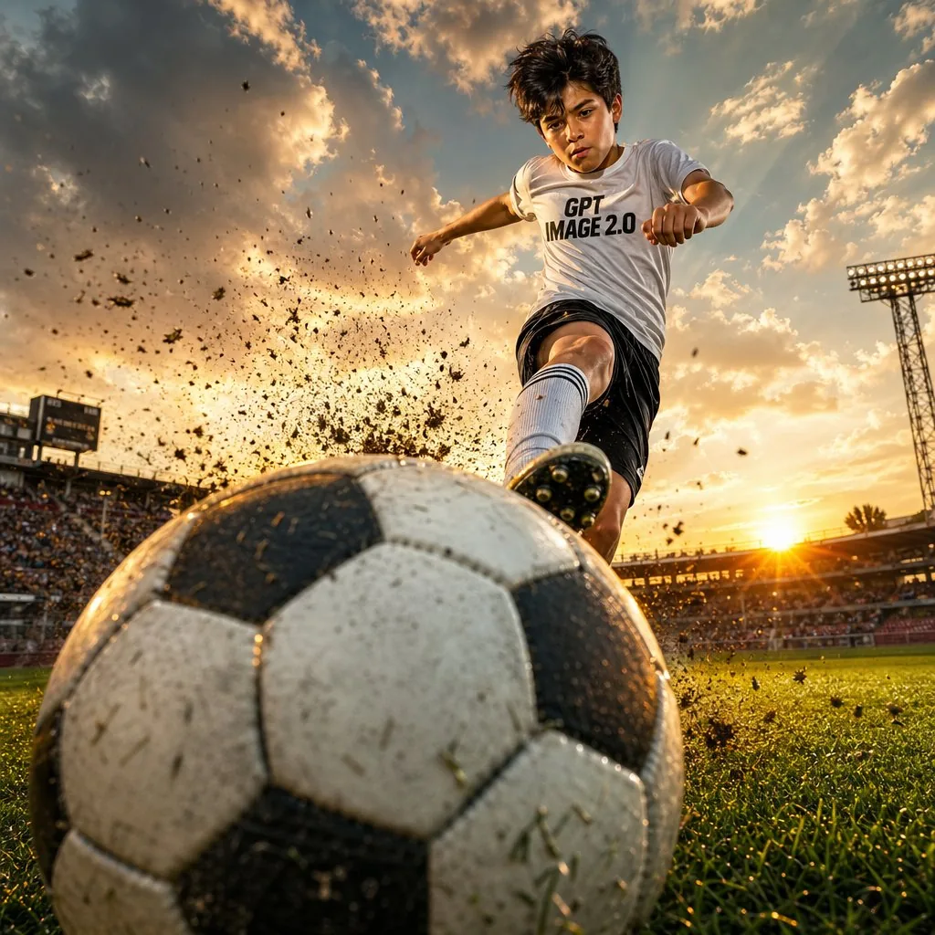 Dramatic Soccer Cinematic Action Shot reference