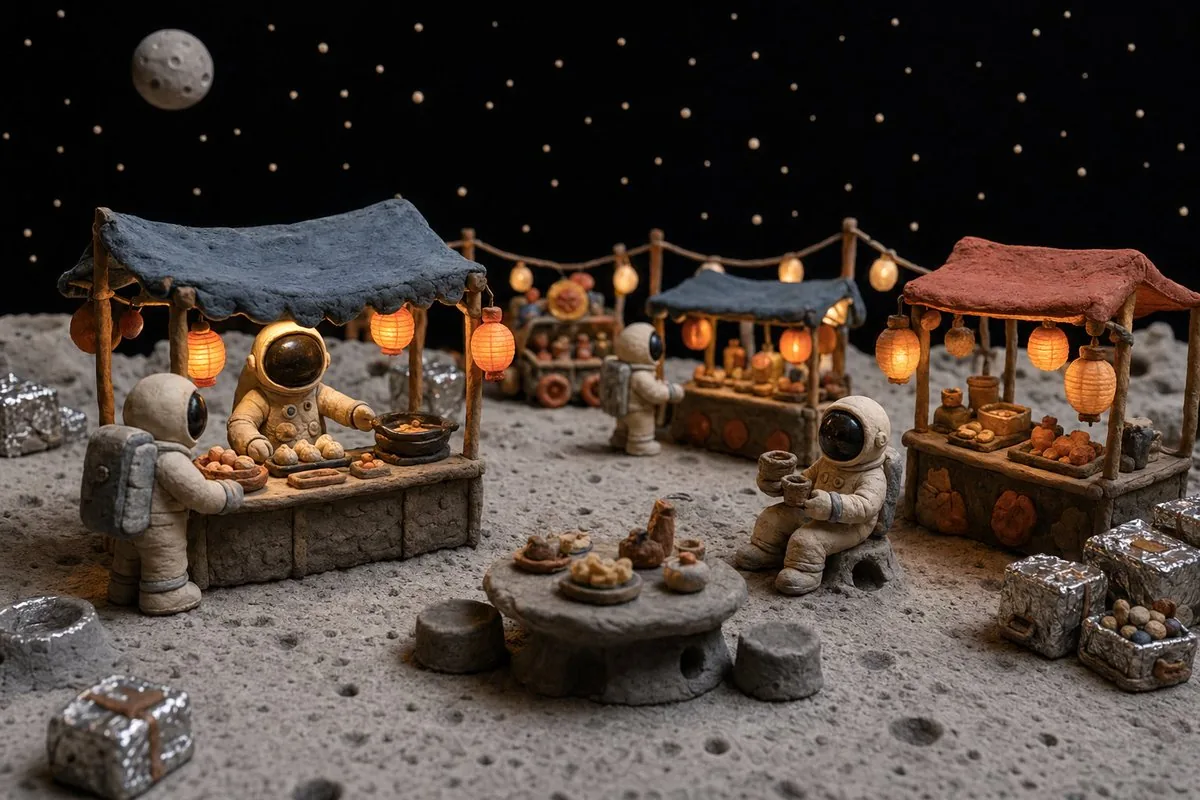 Clay Astronaut Moon Market reference