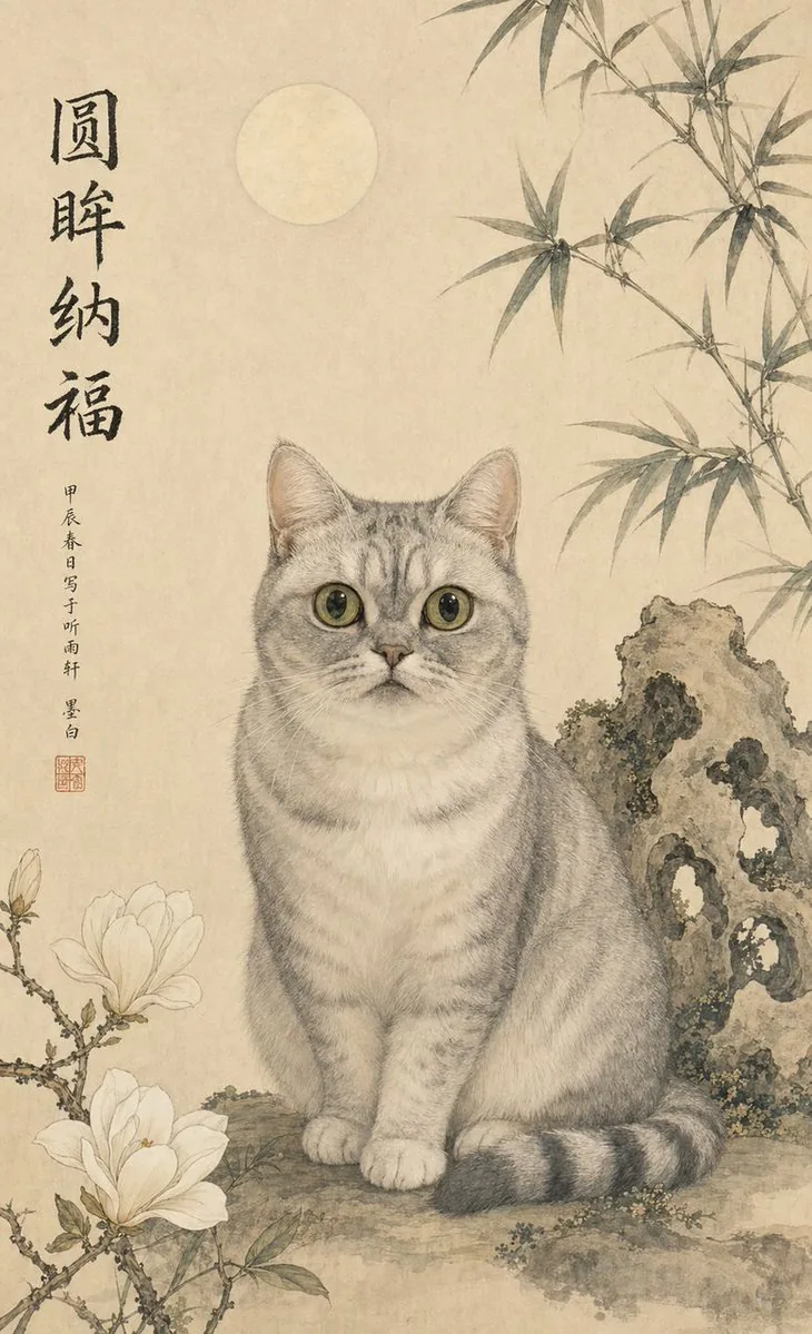 Classical Chinese Pet Portrait reference