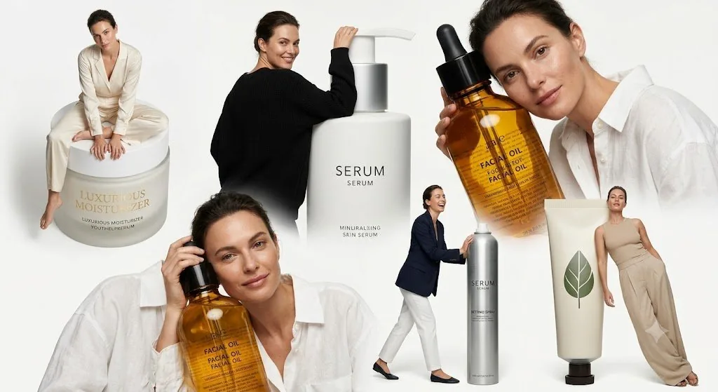 Luxury Skincare Editorial Collage reference
