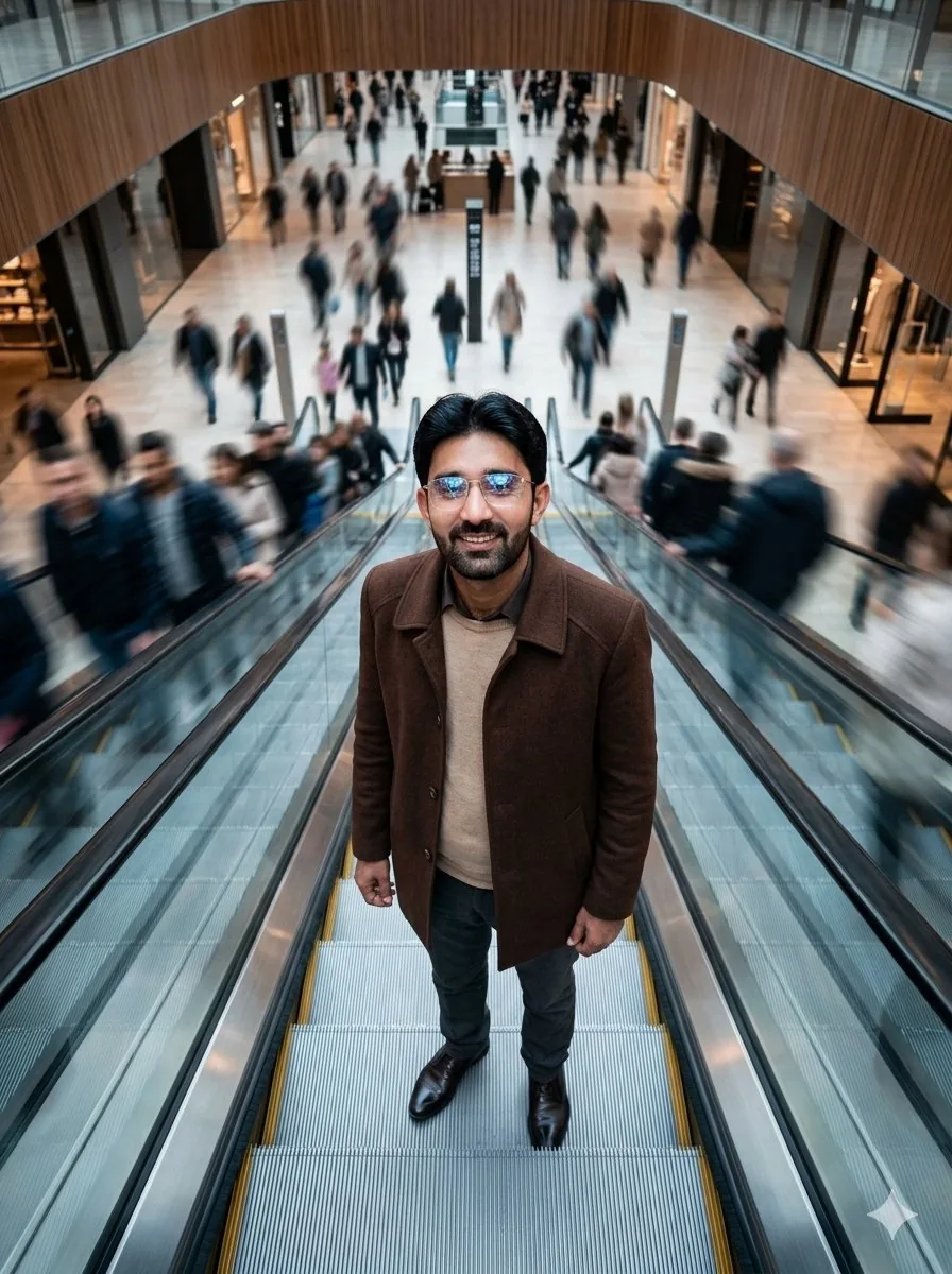 Overhead Escalator Mall Portrait reference