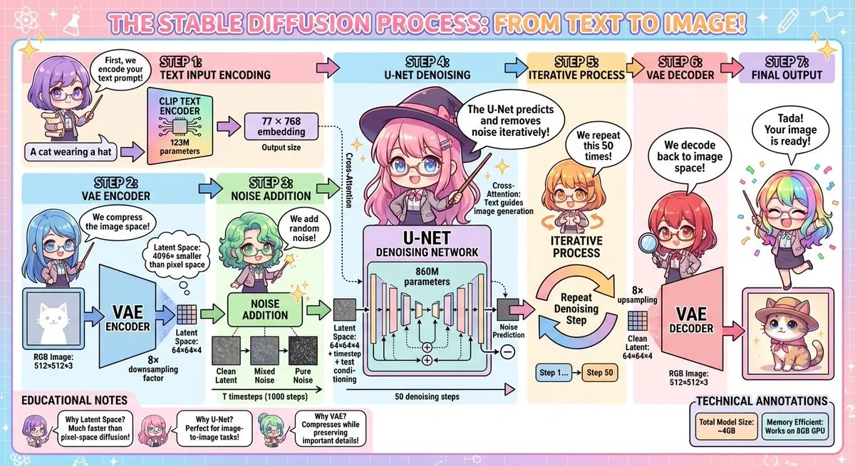 Stable Diffusion educational anime diagram reference
