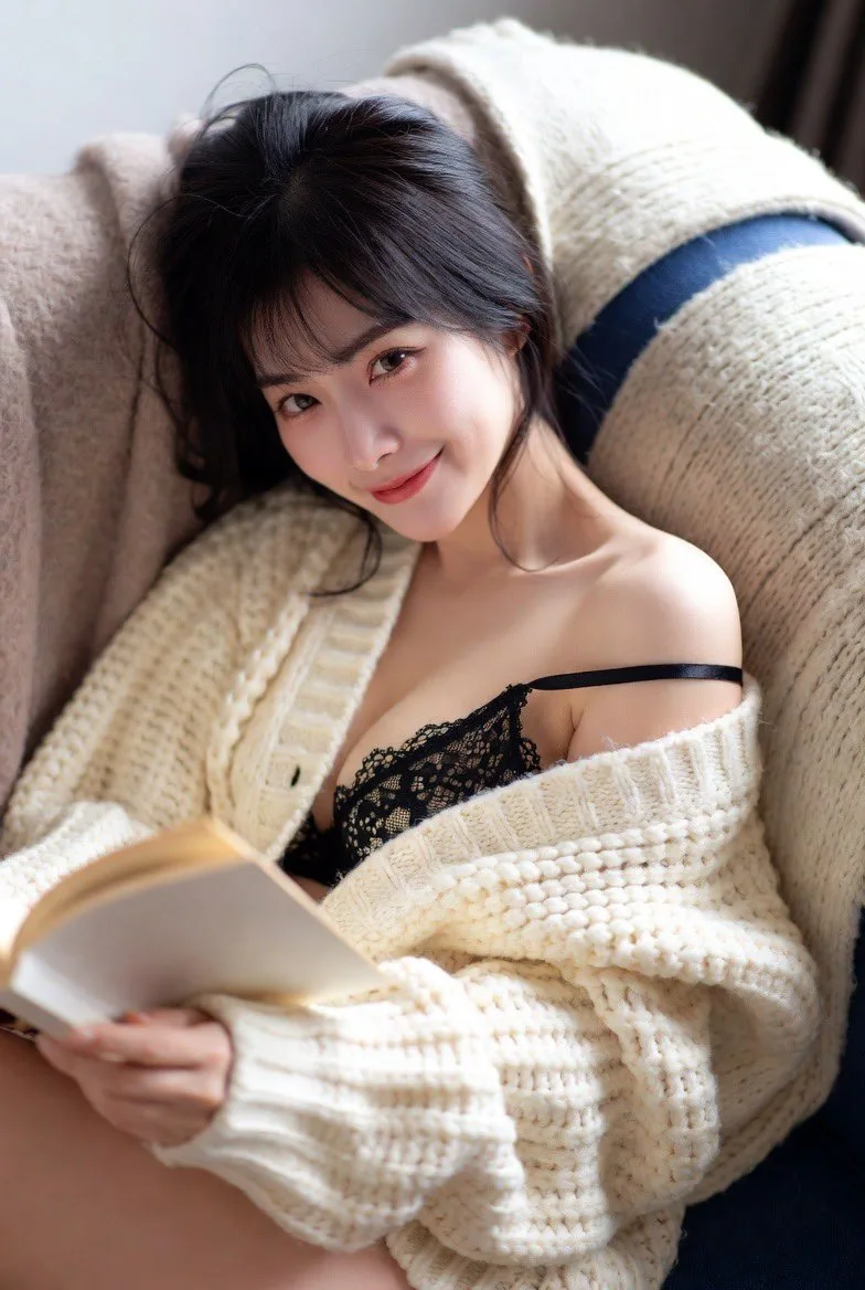 Cozy Knitwear and Lace Contrast Prompt reference