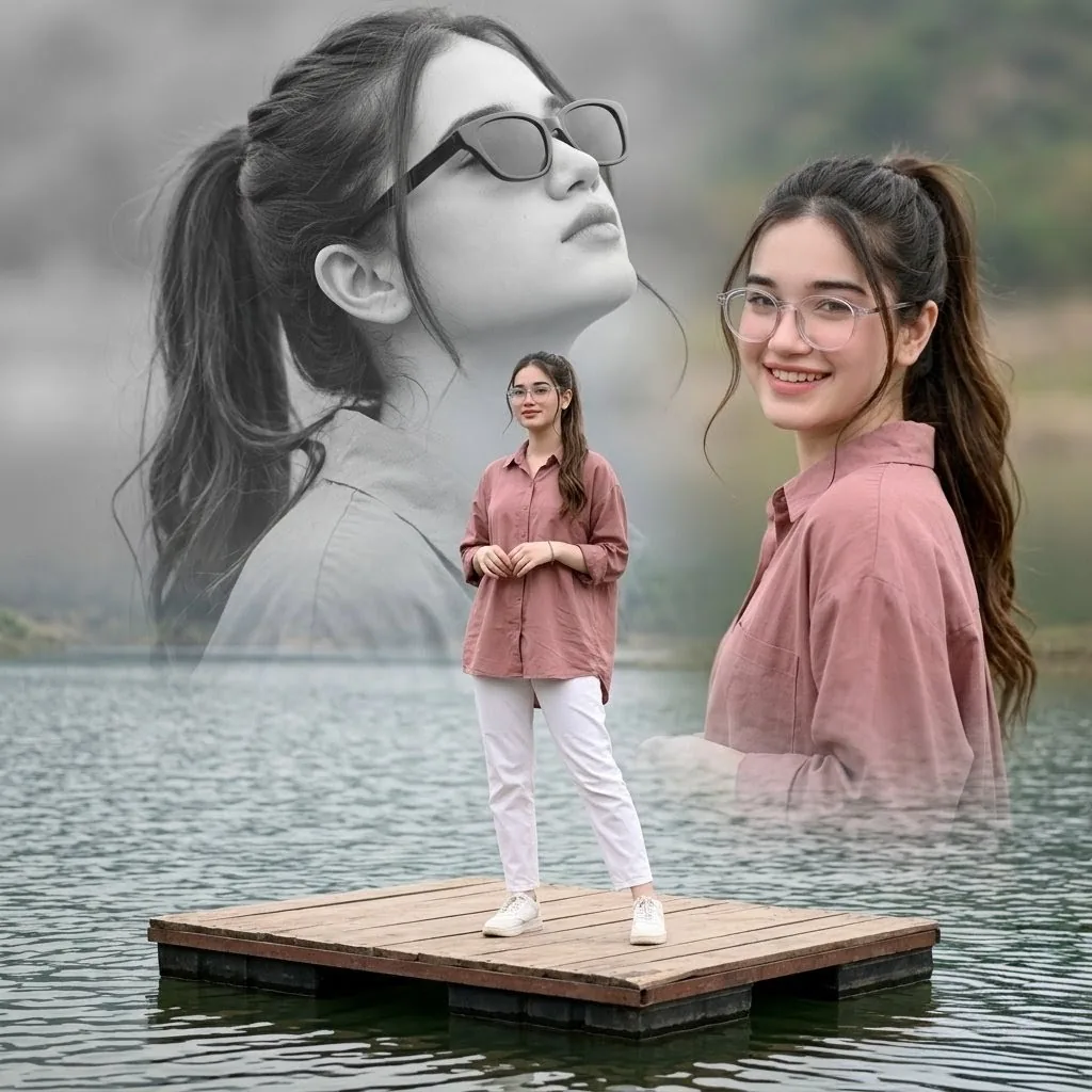 Dreamy Lake Triple Portrait reference