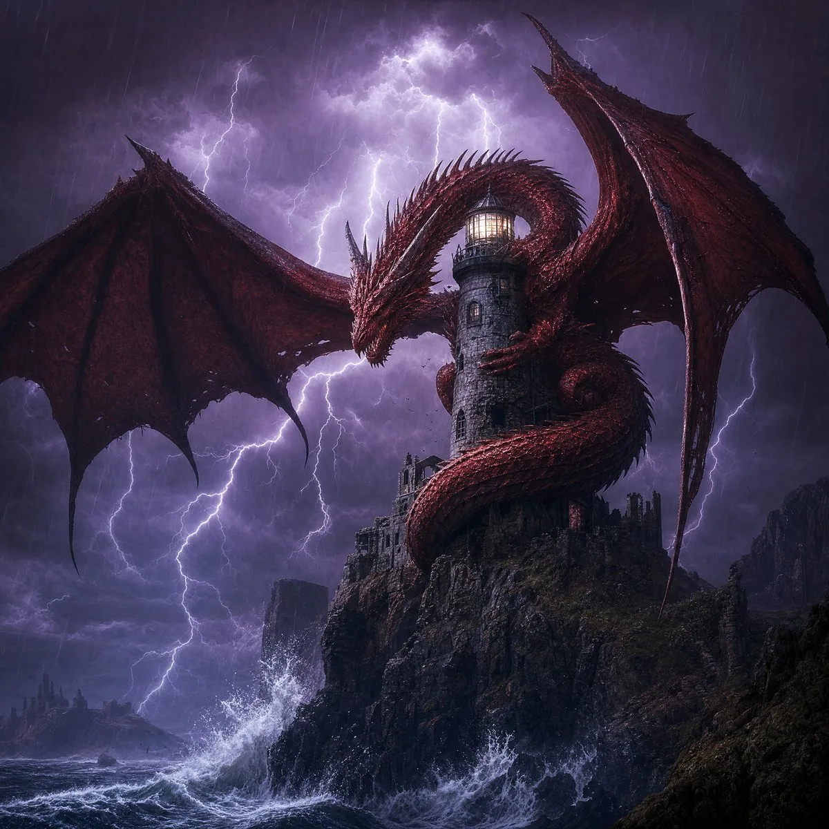 Red Dragon Lighthouse Storm reference