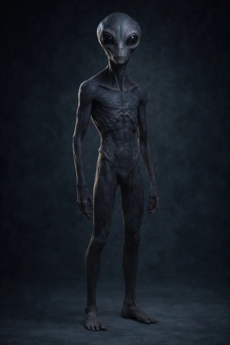 Uncanny Full-Body Alien Portrait reference