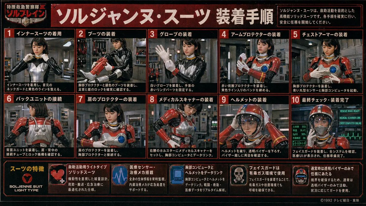 Retro Tokusatsu Suit Procedure Poster reference
