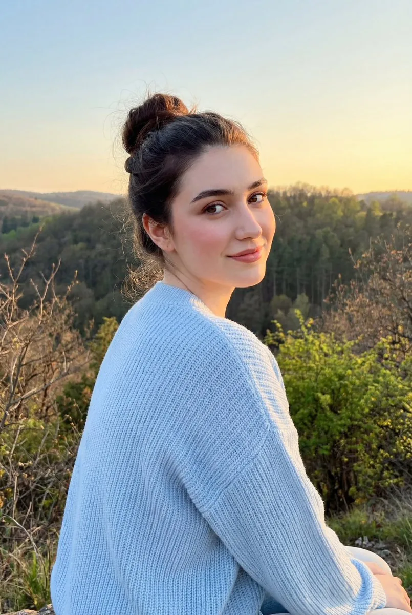 Cinematic Golden Hour Portrait on a Hillside - Nano Banana Pro AI Prompt for Social Media Post reference