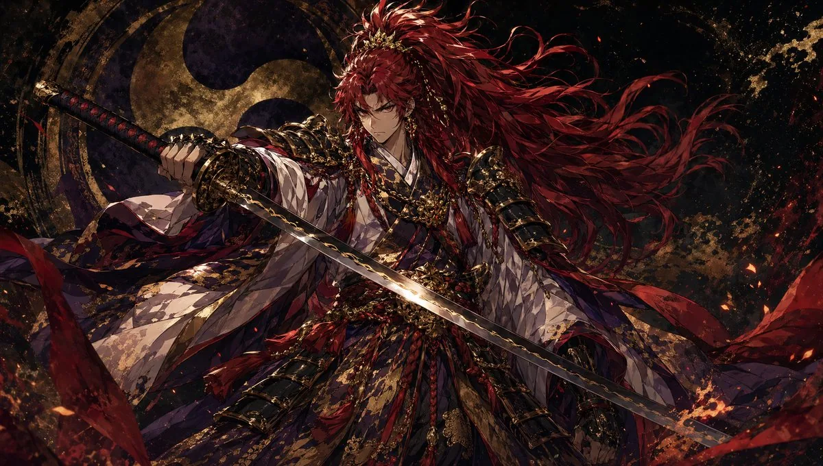 Dark Fantasy Crimson Samurai Warlord reference