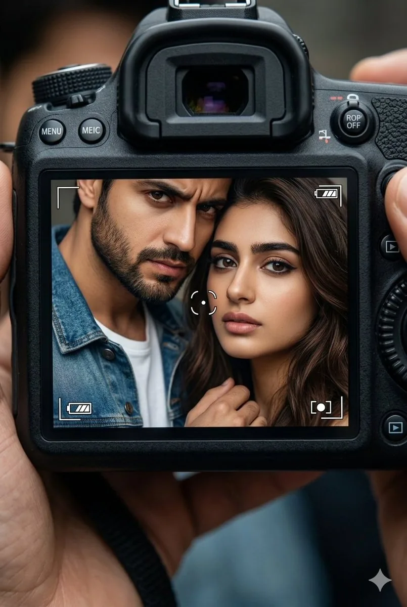 DSLR Screen Couple Portrait Prompt reference