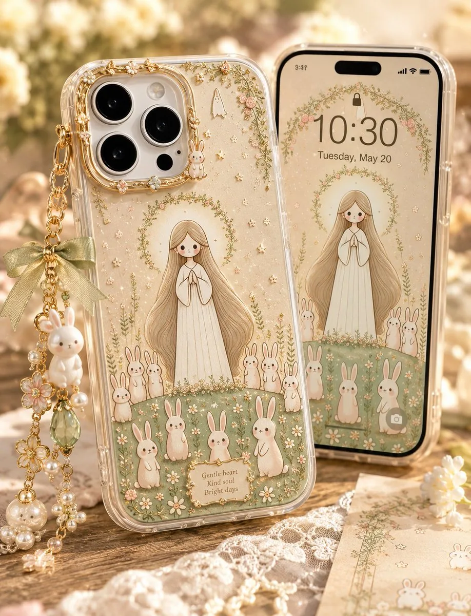Kawaii Rabbit Smartphone Case Mockup reference