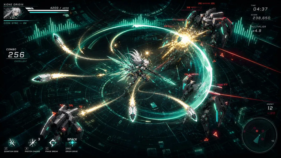 Cyber Angel Mecha Battle HUD reference