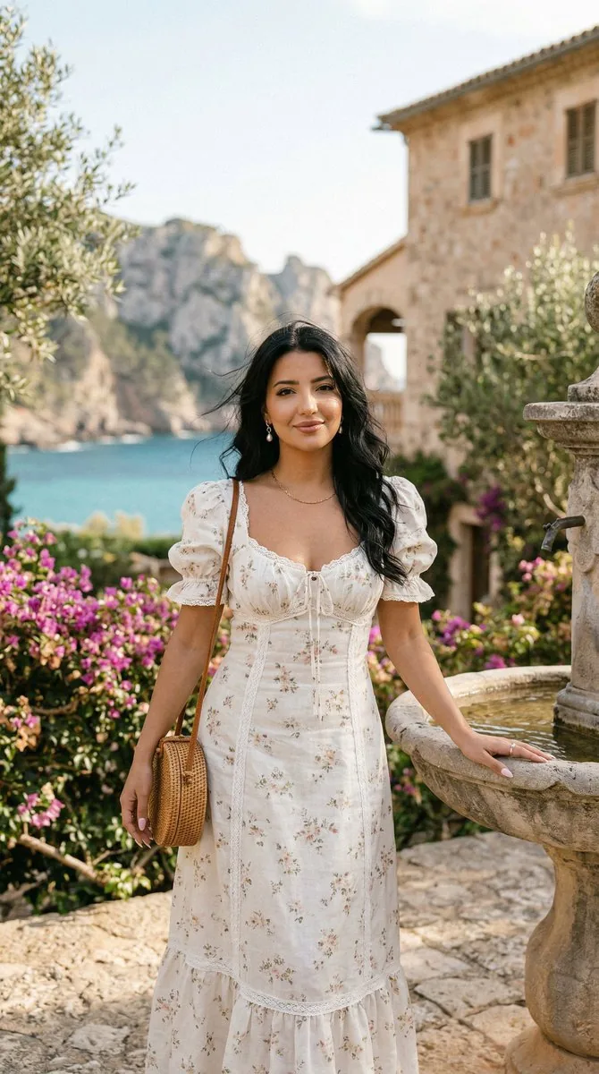 Romantic Mediterranean Coastal Editorial - Nano Banana Pro AI Prompt for Social Media Post reference