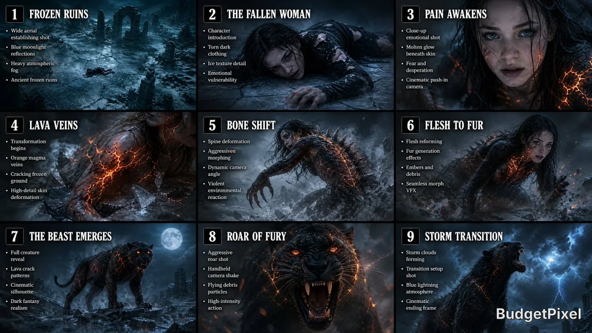 Dark Fantasy Storyboard Infographic reference