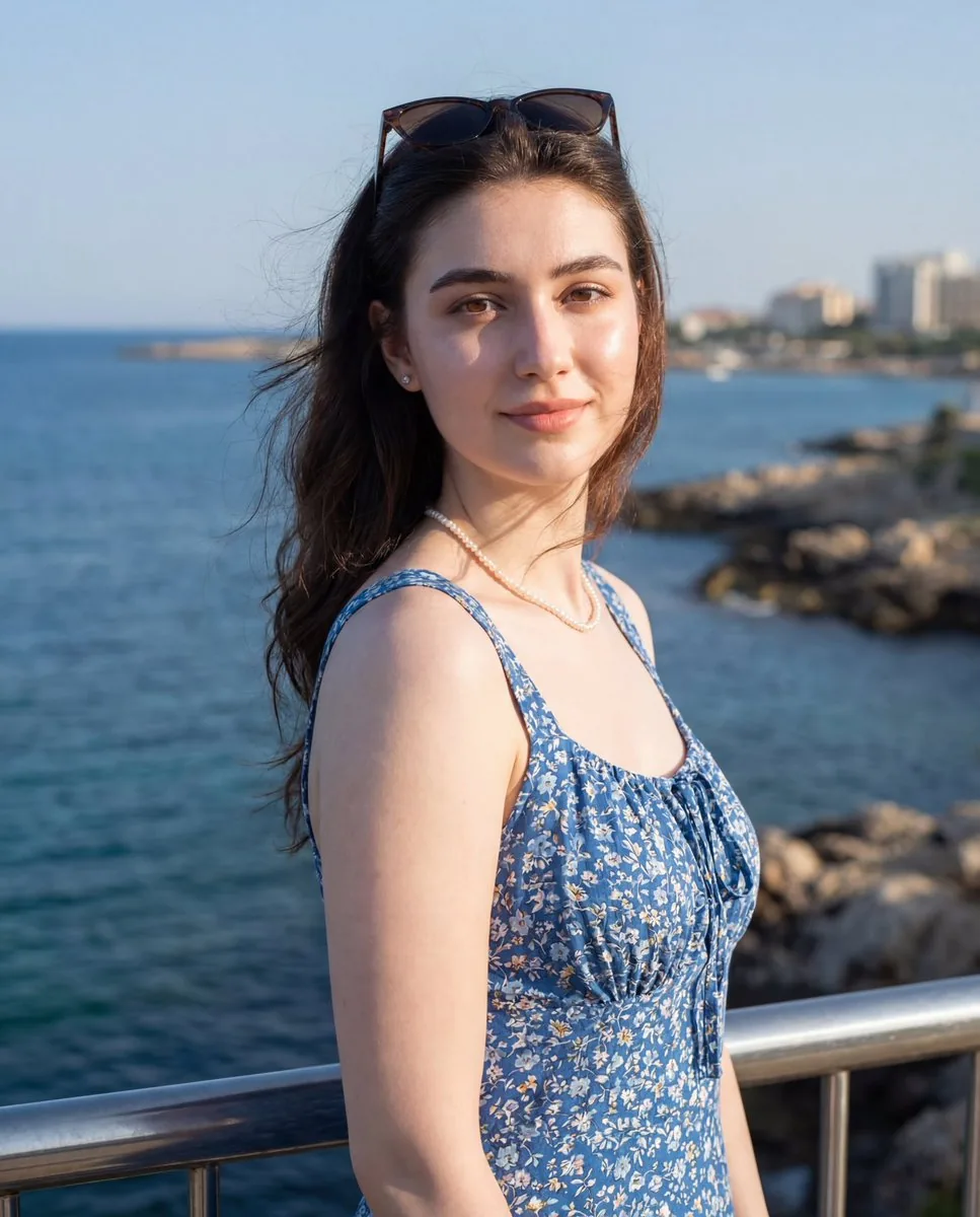 Seaside Travel Lifestyle Portrait - Nano Banana Pro AI Prompt for Social Media Post